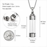 Pendentif Bouteille en Cristal Style Bohème, Bijou Esthétique Sorcière, Mini Pot à Pierres Précieuses pour Potions et Parfums