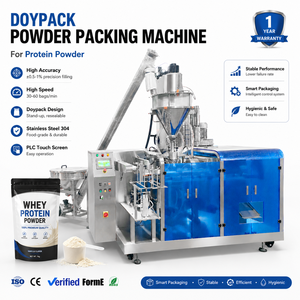 Machine d'emballage automatique haute performance pour sachets préformés – Remplisseuse et scelleuse de poudre protéinée et de lait en poudre - Product Image 1