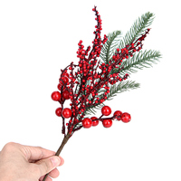 Berry Christmas Decorations White And Green Plant Branch With Red Berry For Christmas Tree And Wreath Decorations Ornaments