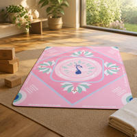 Tapis de mahjong américain professionnel pour 4 joueurs, motif paon rose, mandala, lotus, sac de transport, antidérapant, en caoutchouc, imperméable, jeu de table