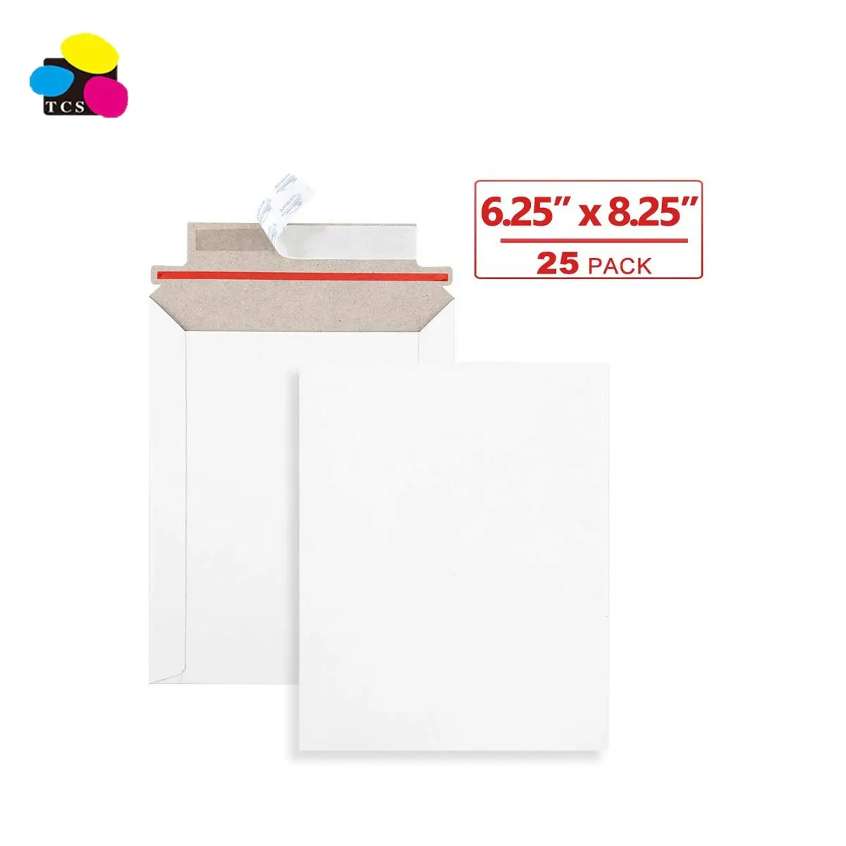 Chinese Leverancier 6.25X8.25 Inches Zelf Seal Foto Document Mailers 25 Pack Wit Karton Enveloppen Voor Beschermen Documenten