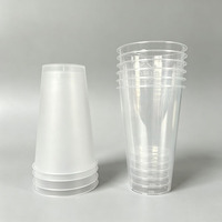 Gobelets en plastique PP de 500 ml, calibre 90, logo personnalisable, MOQ 1000 pièces, gobelets jetables pour café et thé