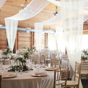 Voilages de plafond en mousseline pour <span class=keywords><strong>mariage</strong></span>, drapés d'arche en tissu transparent pour cérémonie, rideaux décoratifs pour fêtes et mariages - Product Image 5
