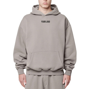 Sweat-shirt en laine noire chaude surdimensionné pour homme Healy, 100% coton, pull à capuche avec poche, logo personnalisé, unisexe - Product Image 2