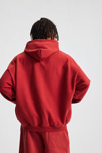 Sweat-shirt à capuche surdimensionné personnalisé 430 g/m², haute qualité, fermeture éclair YKK, broderie en relief, pour homme et femme - Product Image 4