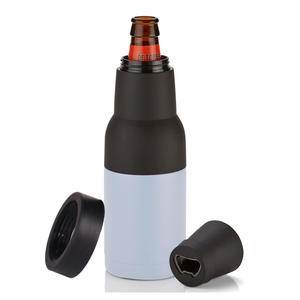 Refroidisseur de bière et de canettes moderne de luxe en acier inoxydable à double paroi isolé sous vide 4 en 1 12 OZ avec ouvre-bouteille - Product Image 1
