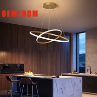 Lustre moderne pour salon, prix de gros, pas cher, luminaire suspendu LED, lampe circulaire LED, lustre suspendu LED