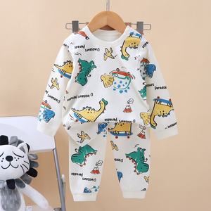 Otoño Invierno conjunto íntimo para niños niñas pijamas de algodón puro pantalones largos patrón de dibujos animados ropa de casa para bebé Envío Directo - Product Image 2