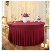 Nappe de table élastique intégrée en polyuréthane épaissi, anti-poussière, avec jupe de table, grande taille, pour l'approvisionnement transfrontalier exclusif