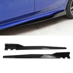 DTOUCH Universal 117CM Glossy Black Car Side Skirt Rocker Splitters Diffuser Winglet Wings Bumper Protector