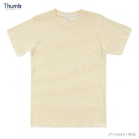 T-shirt personnalisé avec logo imprimé, fabriqué en Thaïlande, 100% coton pastel, impression sérigraphique, jersey décontracté chic, col rond, manches courtes, uni
