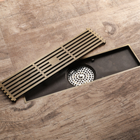 HIDEEP 300x82mm Siphon de sol moderne en cuivre antique anti-odeur pour salle de bain, hôtel, cuisine