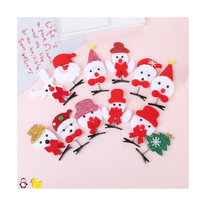 Accesorios para el Cabello con Pinza de Pico de Pato, Diseño Navideño de Muñeco de Nieve y Árbol de Navidad para Niños - Product Image 1