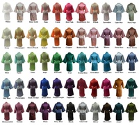 Kimono de seda satinada para dama de honor, bata para boda, 55 colores, novedad de 2022
