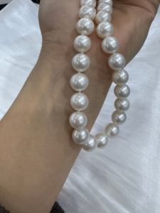 Collier ras de cou en perles d'eau douce naturelles Edison de 8 à 10 mm, plaqué or, qualité AA, blanc, cadeau de mariage/anniversaire de <span class=keywords><strong>carrière</strong></span>, perle - Product Image 4