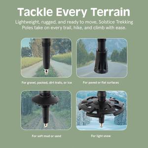 Bastones Plegables de Senderismo y Trekking Ligeros de 260 g con Empuñadura de Corcho de 3 Secciones, Aluminio 6061 y Puntas de Acero de Tungsteno - Product Image 4