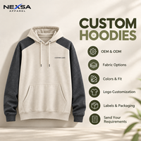 Sweat-shirts et sweats à capuche pour hommes en coton biologique bordeaux à manches raglan, personnalisables avec étiquette privée, motif graphique lettres sur coutures contrastées, style streetwear décontracté