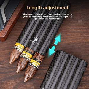 HANNICOOK Laque moderne en fibre de carbone Écologique Étui à cigares à 2 doigts Humidor de voyage Porte-cigare résistant à la pression - Product Image 4