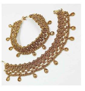 Elegante Tobillera Tradicional Chapada en Oro para Mujeres y Niñas, Joyería de Moda Exclusiva para Festivales, Regalo - Product Image 3