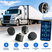 Capteurs externes TPMS pour camions lourds et remorques avec surveillance de la pression en temps réel via application téléphonique, étanchéité IP67, 2,4 GHz