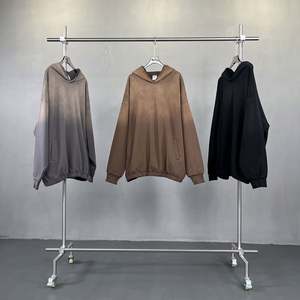 Yingling 100% Cotton 450G French Terry Acid Washed <b>Hoodie</b> Custom Logo Elastic Bottom Oversize No <b>String</b> <b>Hoodie</b> - Product Image 3