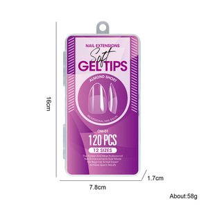 120 faux ongles en <span class=keywords><strong>gel</strong></span> souple, capsules semi-mates, formes amande, French, cercueil, couverture complète, pour extension d'ongles artificiels - Product Image 5