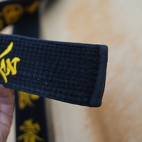 Ceinture de Taekwondo noire pour arts martiaux, légère, durable, broderie, logo personnalisé, ceintures à rayures de luxe pour l'entraînement