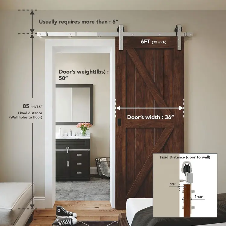 Truyền Thống Mộc Mạc Tùy Chỉnh Gỗ Barn Door Đối Với Thị Trường Ethiopia Toàn Cầu Chất Lượng Gỗ Cửa Phòng Tắm