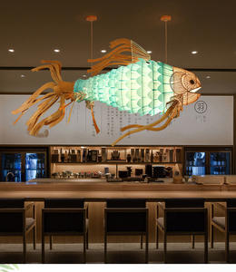 Lámparas de <span class=keywords><strong>carpa</strong></span> de araña de pescado de restaurante de olla caliente china de altura ajustable para decoración de proyectos de catering de vestíbulo de Hotel - Product Image 5