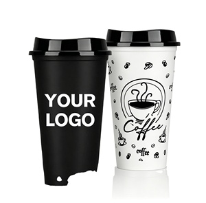 Vente en gros de gobelets de voyage réutilisables de 16 oz avec couvercles, gobelets à café en plastique, logo personnalisé - Product Image 1