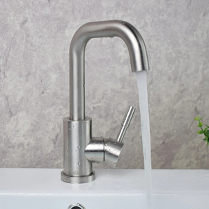 Offre Spéciale moderne monotrou 304 robinets de <span class=keywords><strong>lavabo</strong></span> de salle de bain en acier inoxydable <span class=keywords><strong>mitigeur</strong></span> d'eau chaude et froide 360 robinet d'évier de cuisine pivotant - Product Image 2