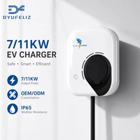 Borne de recharge murale intégrée pour VE 32A 7KW 11KW – Équipement de charge domestique simple pour commerces et gîtes