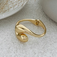 Bracelet manchette géométrique exagéré effet goutte d'eau lisse pour femme, empilable, épais, pour soirée, accessoires de mode, cadeau