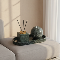 Plateau en marbre naturel, porte-encens, diffuseur d'arômes, décoration de maison en pierre de luxe, style nordique, organisateur de bijoux, support de vanité