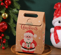 Boîte à friandises pliable en forme de Père Noël, adorable boîte cadeau pour biscuits, pour les enfants, fête de Noël, emballage de collations