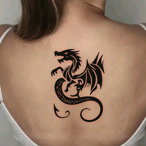 Lot de 20 autocollants de <span class=keywords><strong>tatouage</strong></span> temporaire noir tribal <span class=keywords><strong>dragon</strong></span>, faux tatouages gothiques pour le corps, imperméables et longue durée - Product Image 3