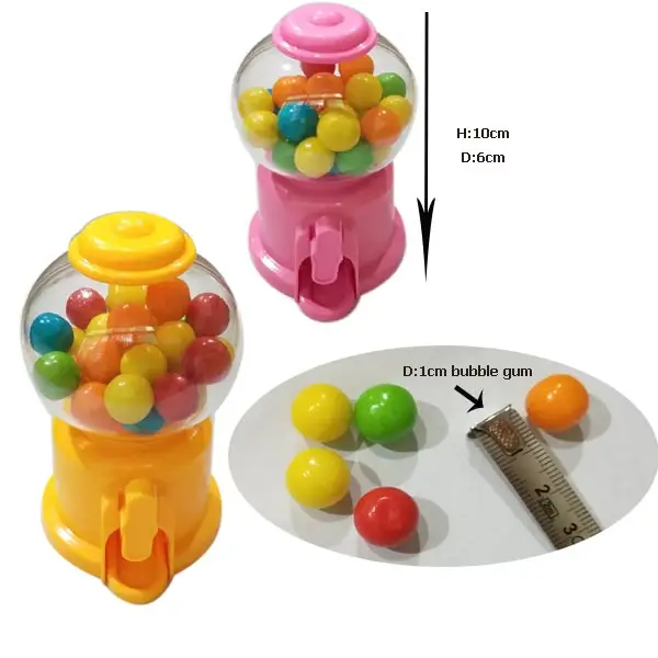 35G Tolol Putaran Bola Bubble Gum Permen Mesin Penjual Otomatis Permen Mainan