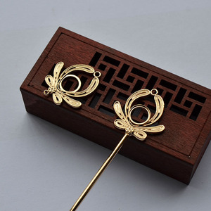 Gold Plated And Silver Plated Hairpin 160Mm Hollow Flower Stamen Antique Style <b>Wedding</b> <b>Accessory</b> DIY - Product Image 3