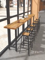 Meubles commerciaux de style rustique rétro Table de bar de cuisine de restaurant en bois et métal pour le dîner