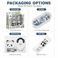 Ensemble d'alimentation pour bébé en silicone en forme de panda plaque d'aspiration cuillère fourchette bavoir de qualité alimentaire sans BPA enfant en bas âge sevrage vaisselle