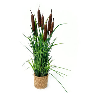 Césped Artificial de Cattail y Cebollino con Maceta Envuelta en Cuerda, de Aspecto Realista, para Decoración de Interiores, Exteriores, Jardín, Puerta y Ventana - Product Image 6
