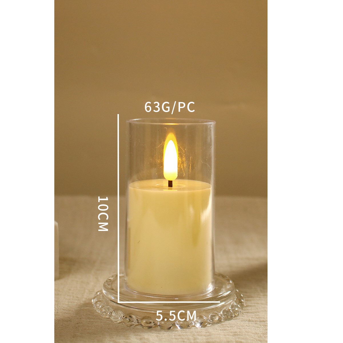 Mecha 3D de marfil-5,5*10CM (1 unidad)