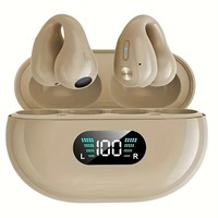 Écouteurs à conduction osseuse AliSelect X22 TWS BT V5.3, casque sans fil à clip d'oreille pour sports de plein air et jeux, suppression du bruit ENC