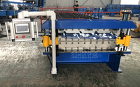 Vente directe d'usine, machine à fabriquer des tuiles de toiture à double couche à grande vitesse, machine de formage à froid de tôles de toiture en acier galvanisé à double couche