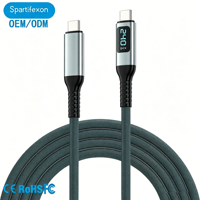 Cable USB-C a USB-C de 1 m, 240 W, 40 Gbps, 8K, 60 Hz, Video, Trenzado de Nailon, Cobre Puro, Carga Rápida y Transferencia de Datos para Computadora Portátil