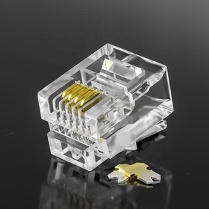 Chất lượng cao <span class=keywords><strong>6P4C</strong></span> điện thoại nối cắm mạ vàng Cat3 <span class=keywords><strong>Modular</strong></span> cắm cho viễn thông cáp điện thoại và giọng nói mạng hệ thống dây điện - Product Image 2