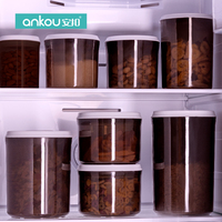 Ensemble de boîtes de conservation hermétiques pour garde-manger, en plastique, pour céréales, grains secs et grains de café, avec système de levée par pression