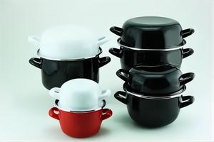 Chinese Professional Manufacturer Custom Pattern Enamel Cast Iron Seafood <strong>Mussels</strong> Deep <strong>Pot</strong> for Restaurant - Product Image 3