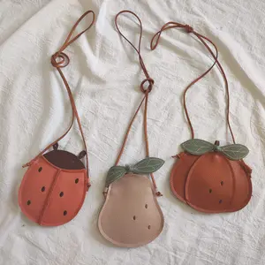 Cartoon Cute Kids Mini Bags For Toddler Girls Pumpkin Pear Ladybug Crossbody Bag Kawaii Baby Children'S Small Handbags Gift