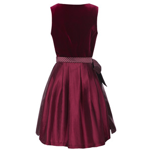 Vestido rojo de mucama Oktoberfest para mujer, disfraz de cerveza <span class=keywords><strong>Midi</strong></span>, vestido Dirndl para mujer con delantal de encaje, moda de Halloween - Product Image 2